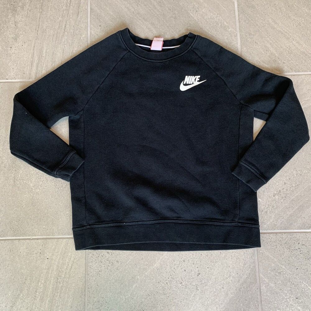 Nike Black Cotton Crewneck Size M Y2K 90s Gym Regular Fit T-Shirt
